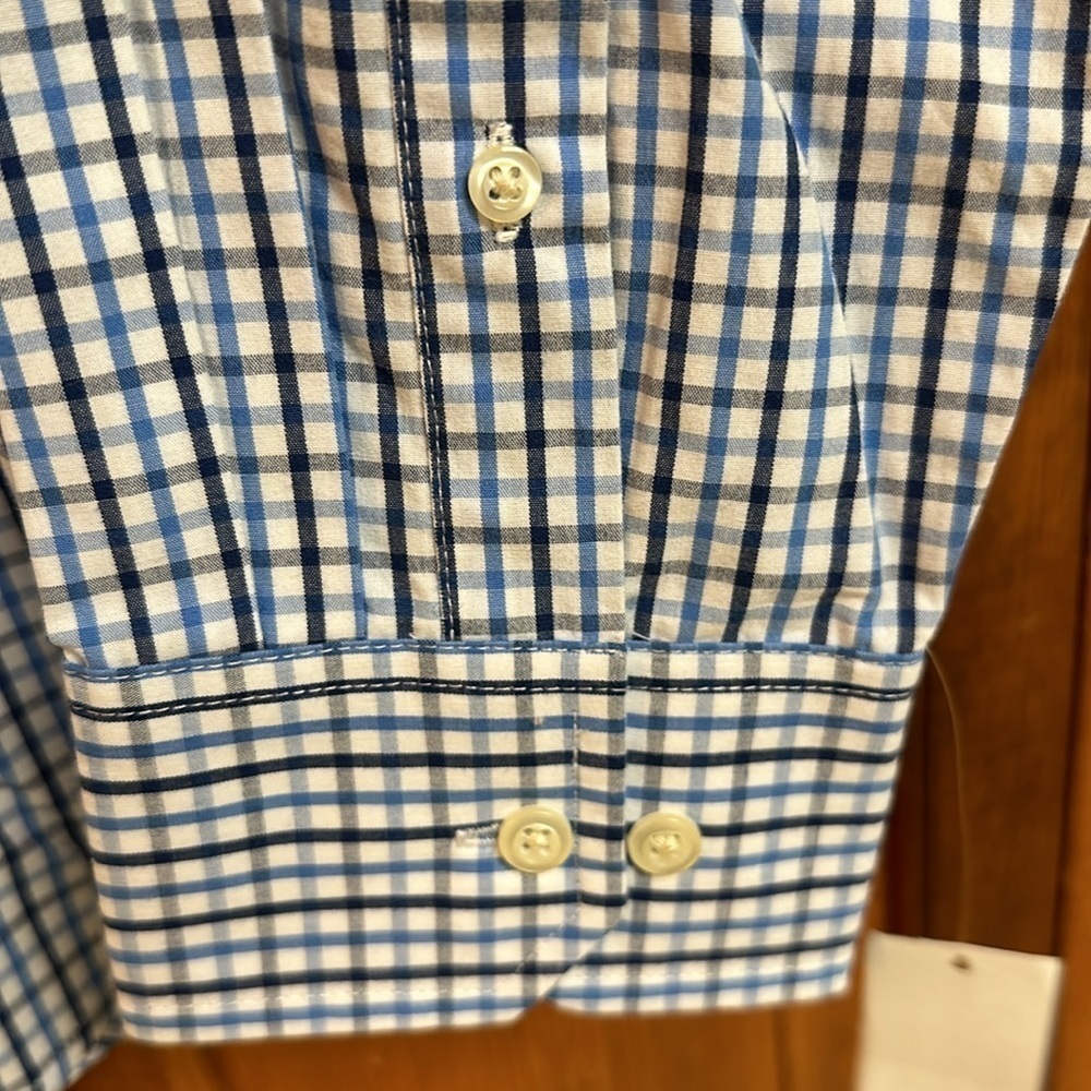 Izod American Dream Blue Stripes Plaid Longsleeved Dress Shirt Large NWT - Picture 7 of 7